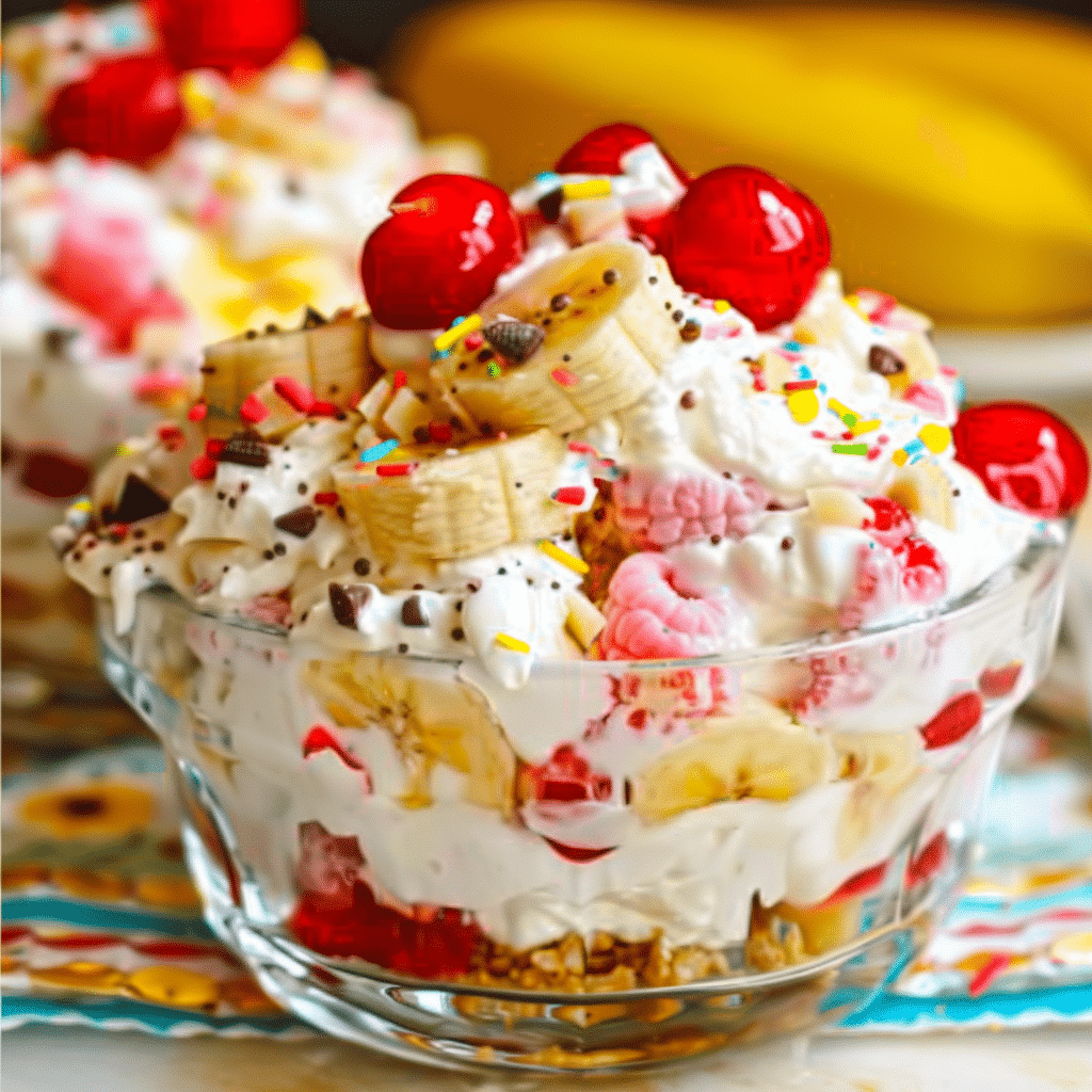 Banana Split Cake The Party Ready Layered Sundae Dessert