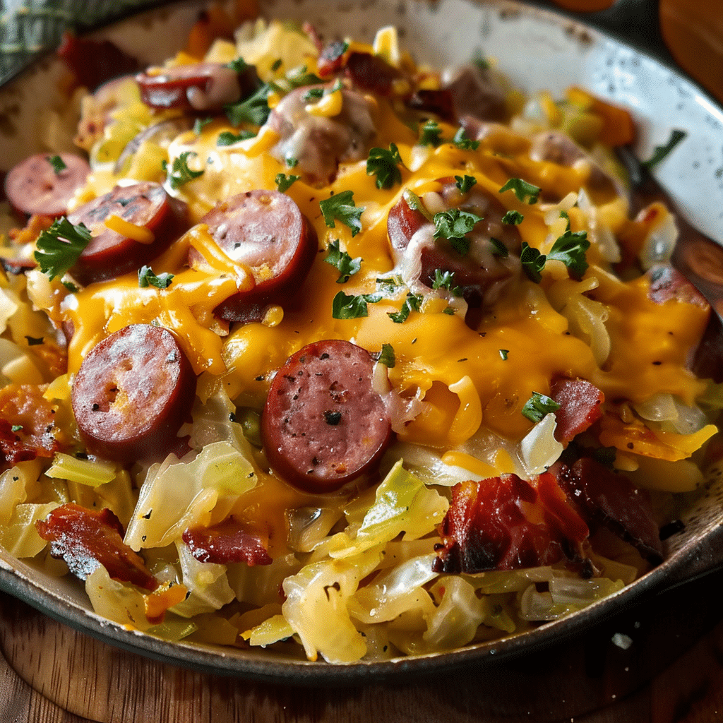 Easy One Pan Cabbage and Sausage Dinner