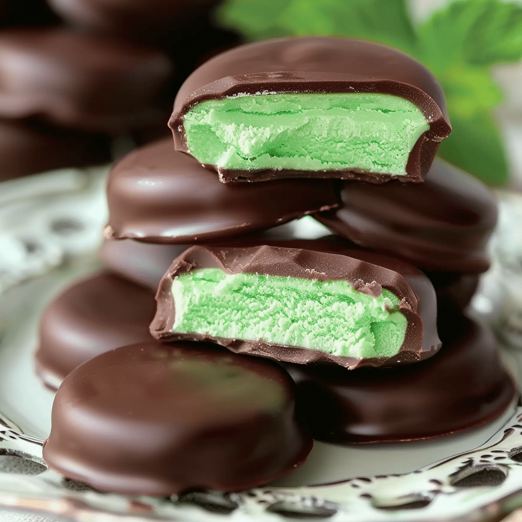 Homemade Chocolate Peppermint Patties with Rich Chocolate Coating