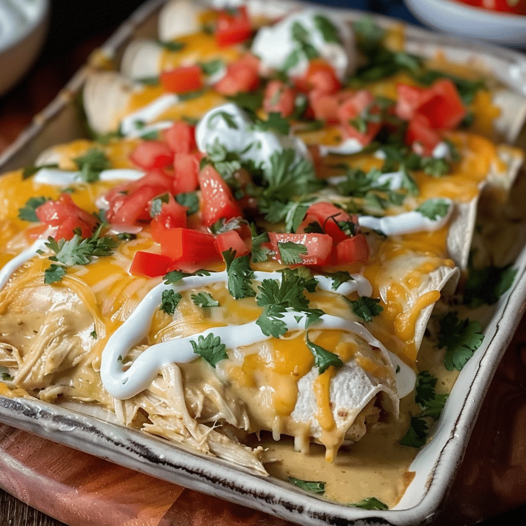 Queso Chicken Enchiladas Bake The Creamiest Enchilada Casserole